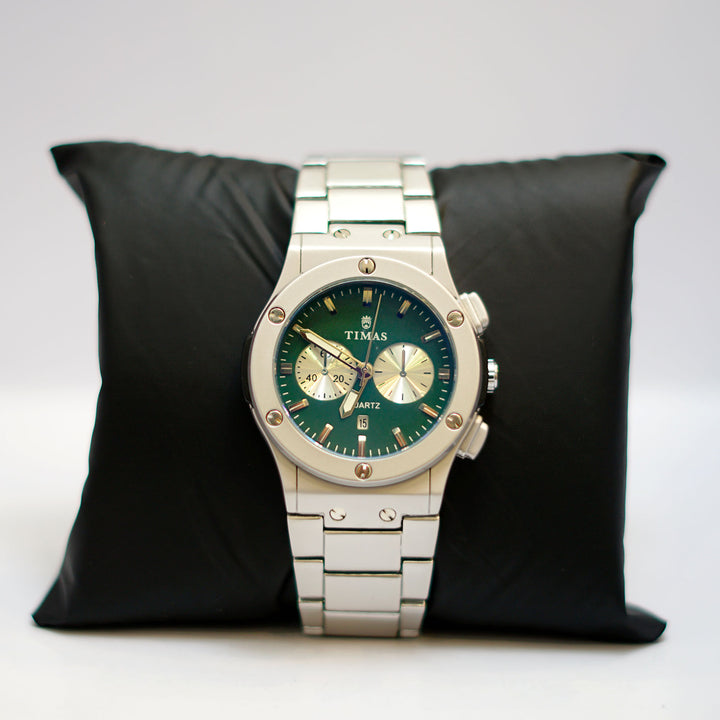TIMAS Chronograph Watch with Dial and Steel Bracelet