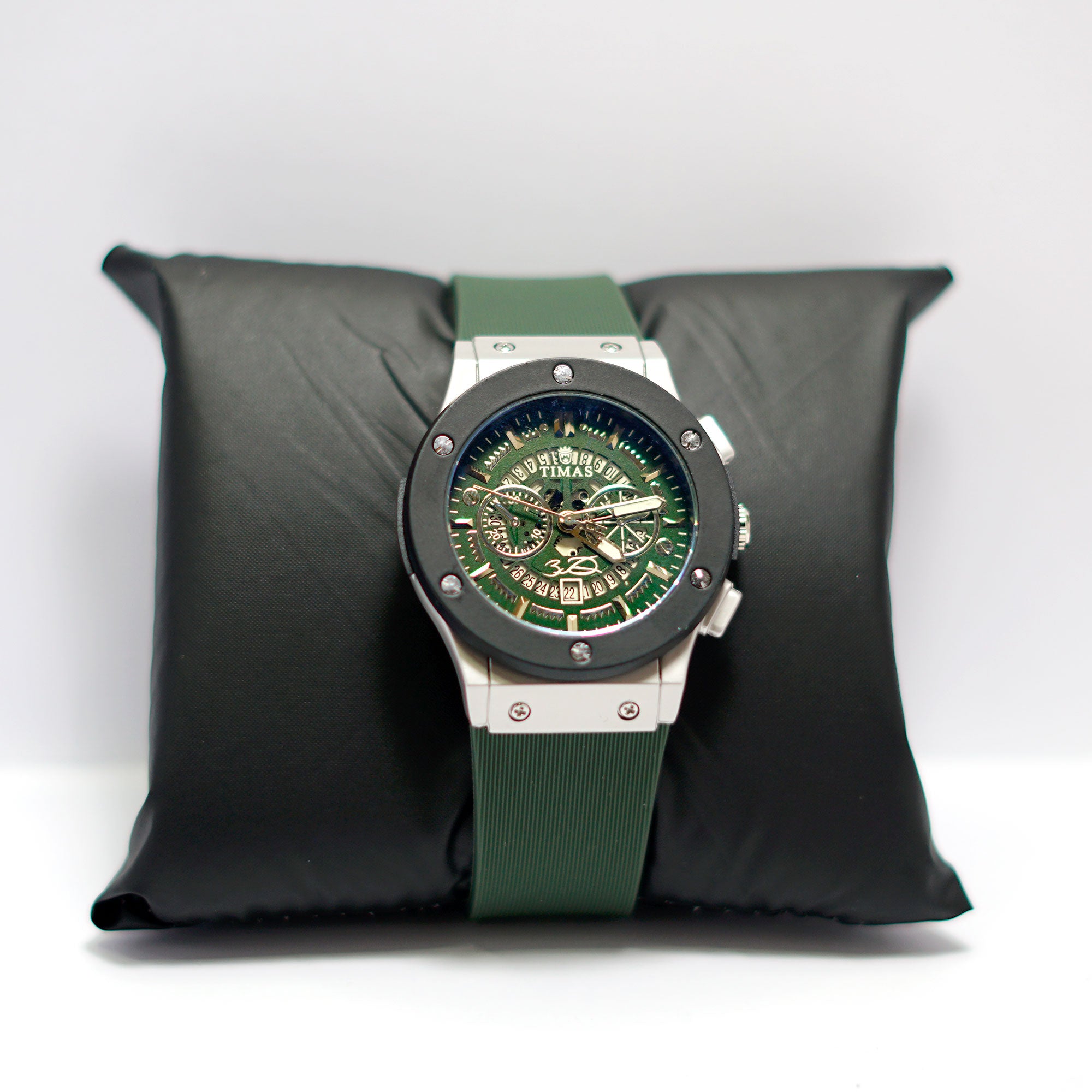 HUBLOT TIMES Green Skeleton Chronograph Watch