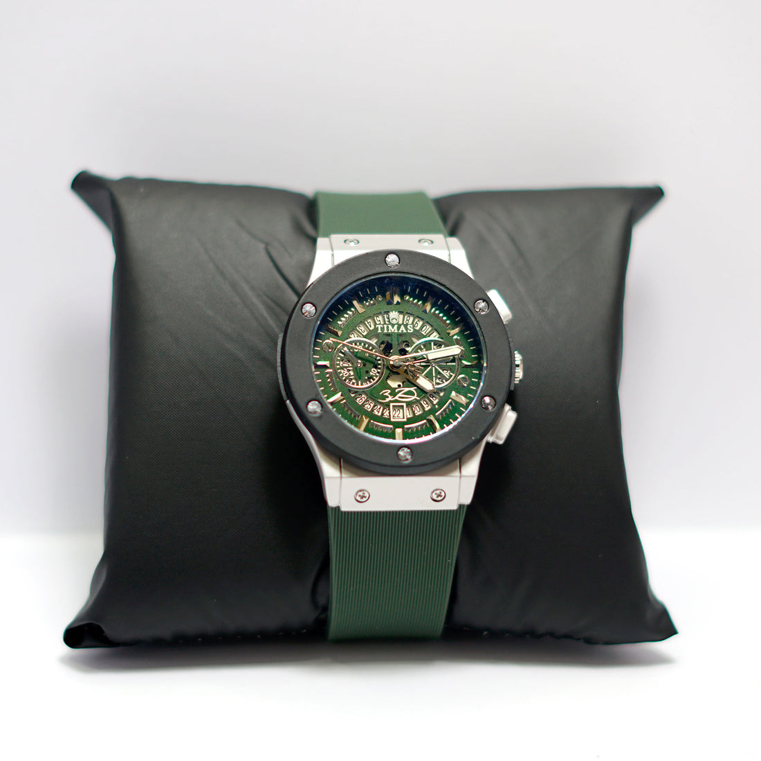 HUBLOT TIMES Green Skeleton Chronograph Watch