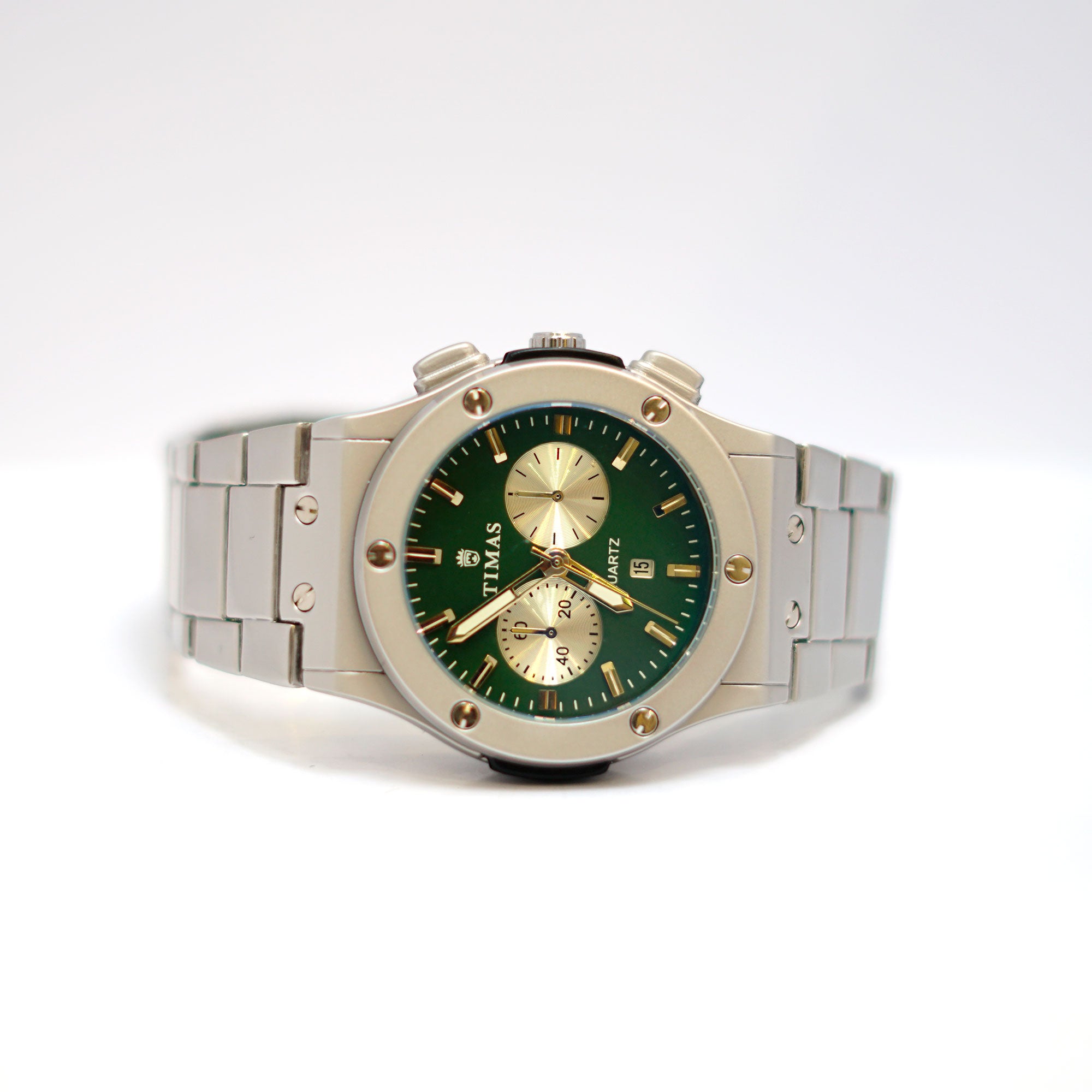 TIMAS Chronograph Watch with Dial and Steel Bracelet