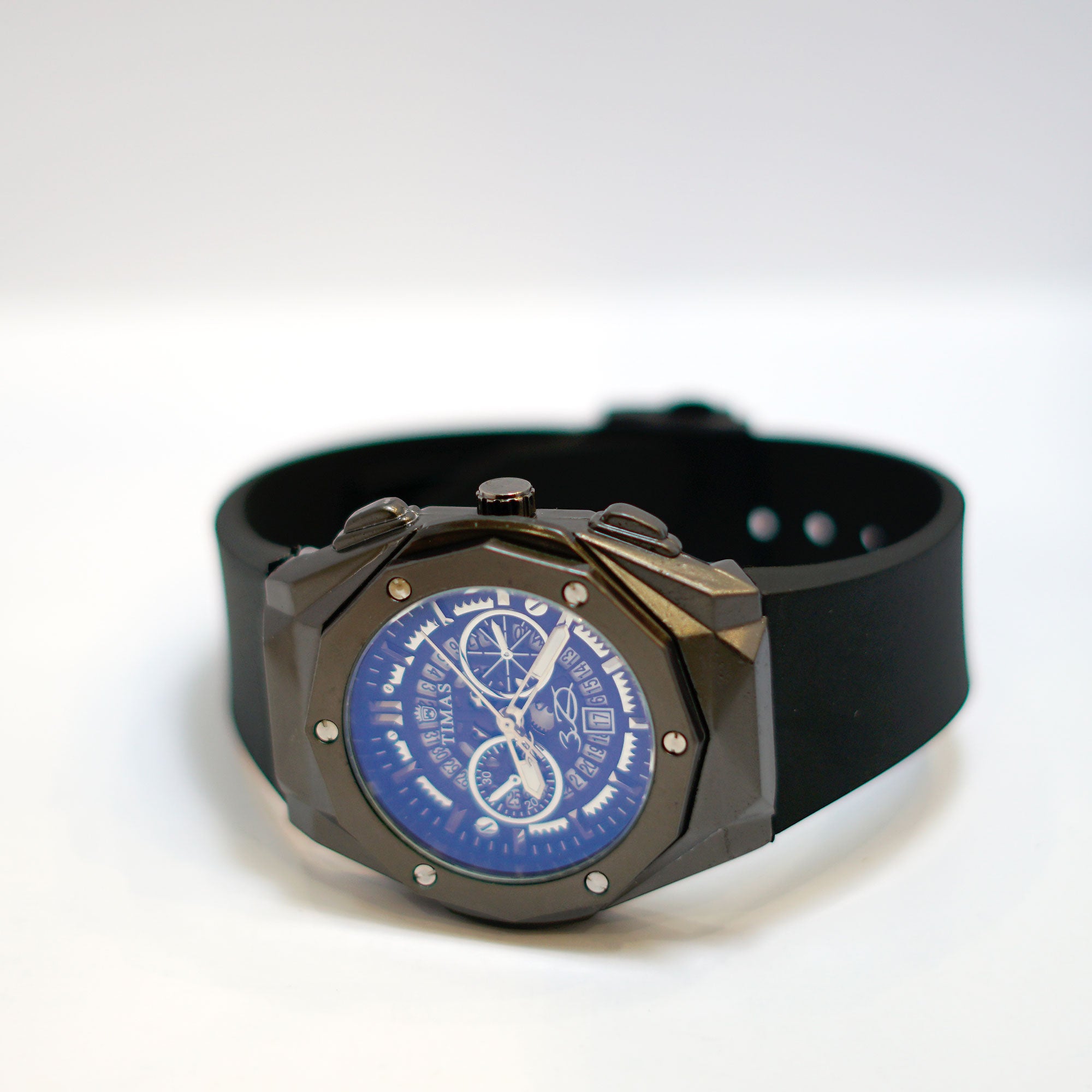 HUBLOT TIMES Gold Skeleton Chronograph Watch - Black Dial