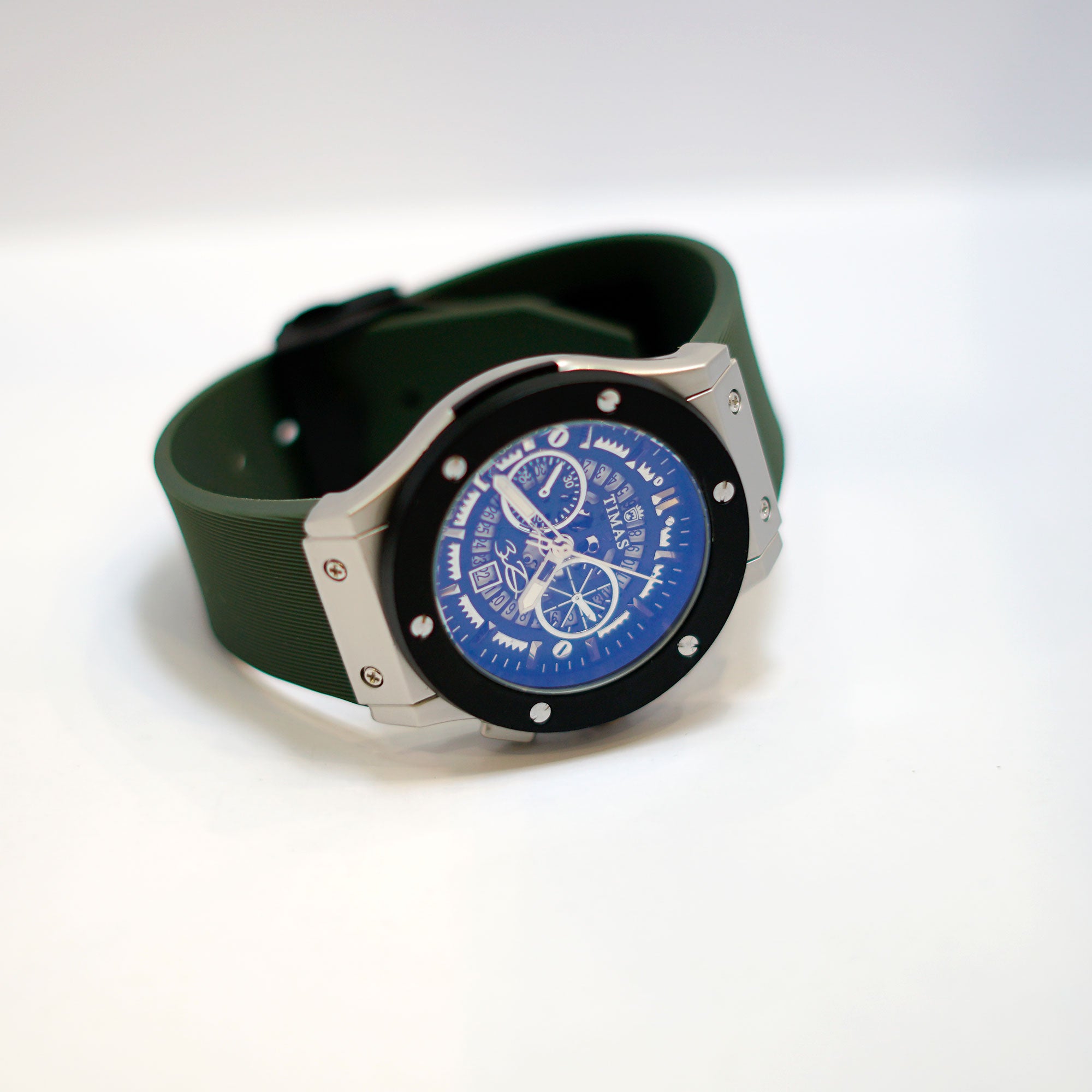 HUBLOT TIMES Green Skeleton Chronograph Watch