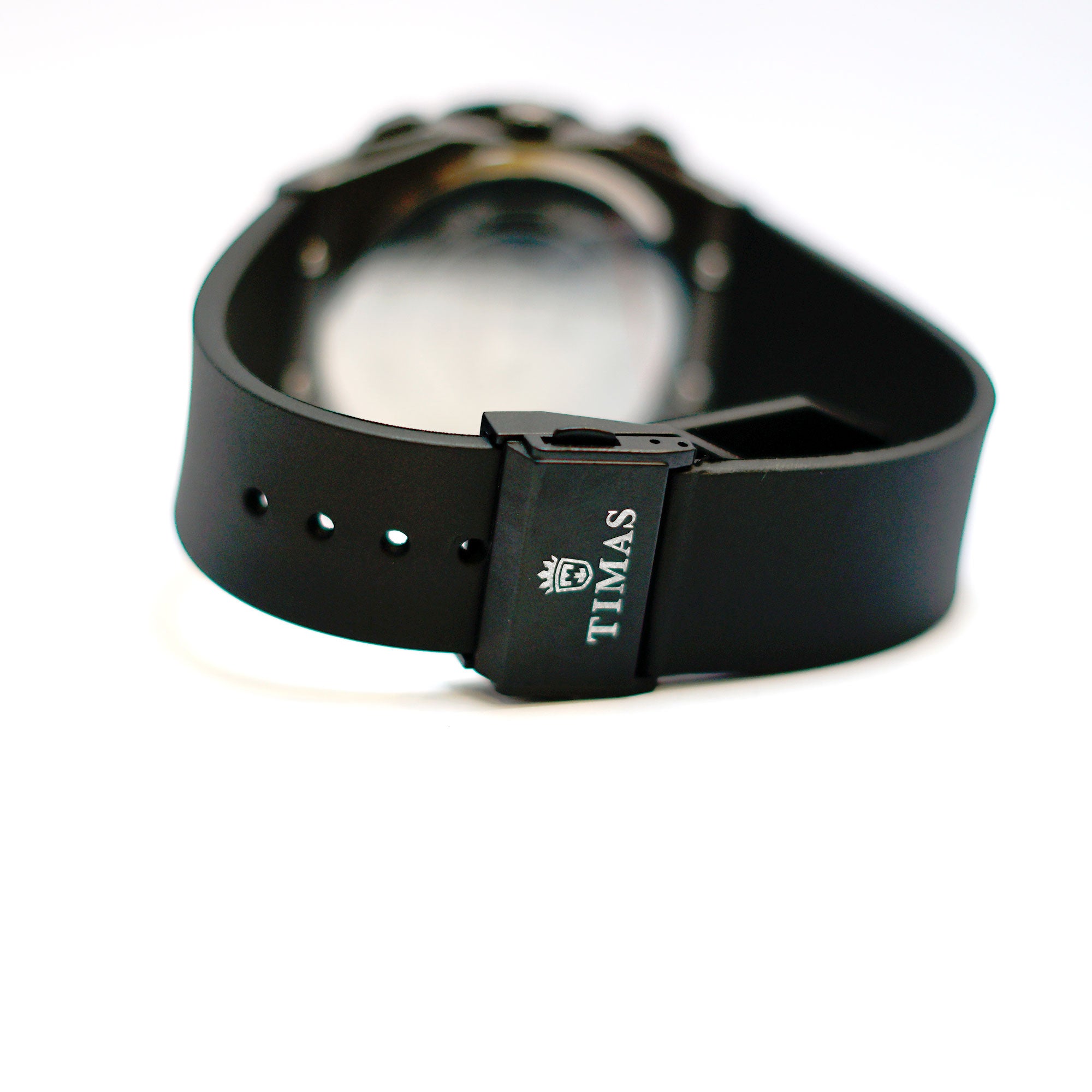 HUBLOT TIMES Gold Skeleton Chronograph Watch - Black Dial