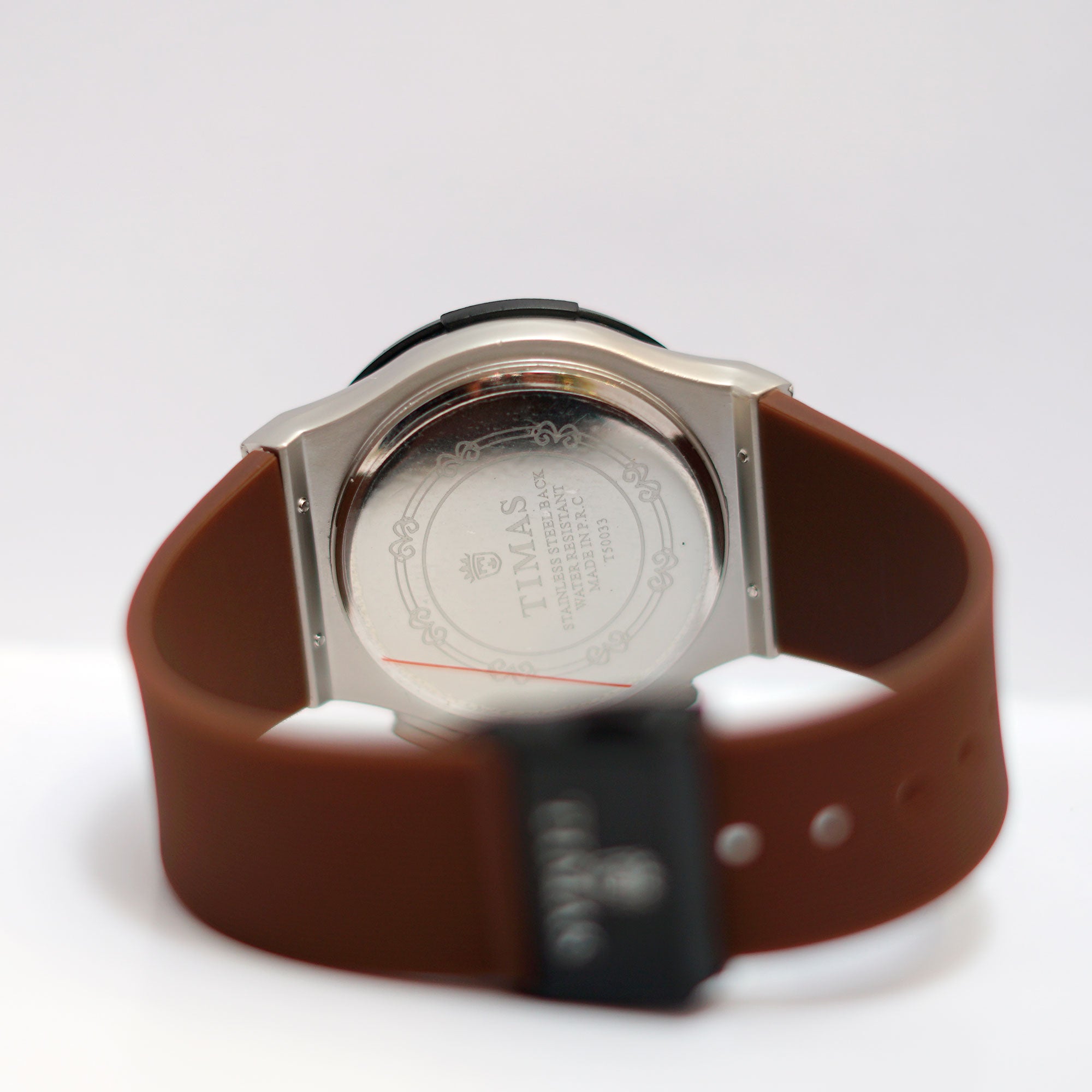 TIMAS Chronograph Sport Watch with Brown Leather Strap