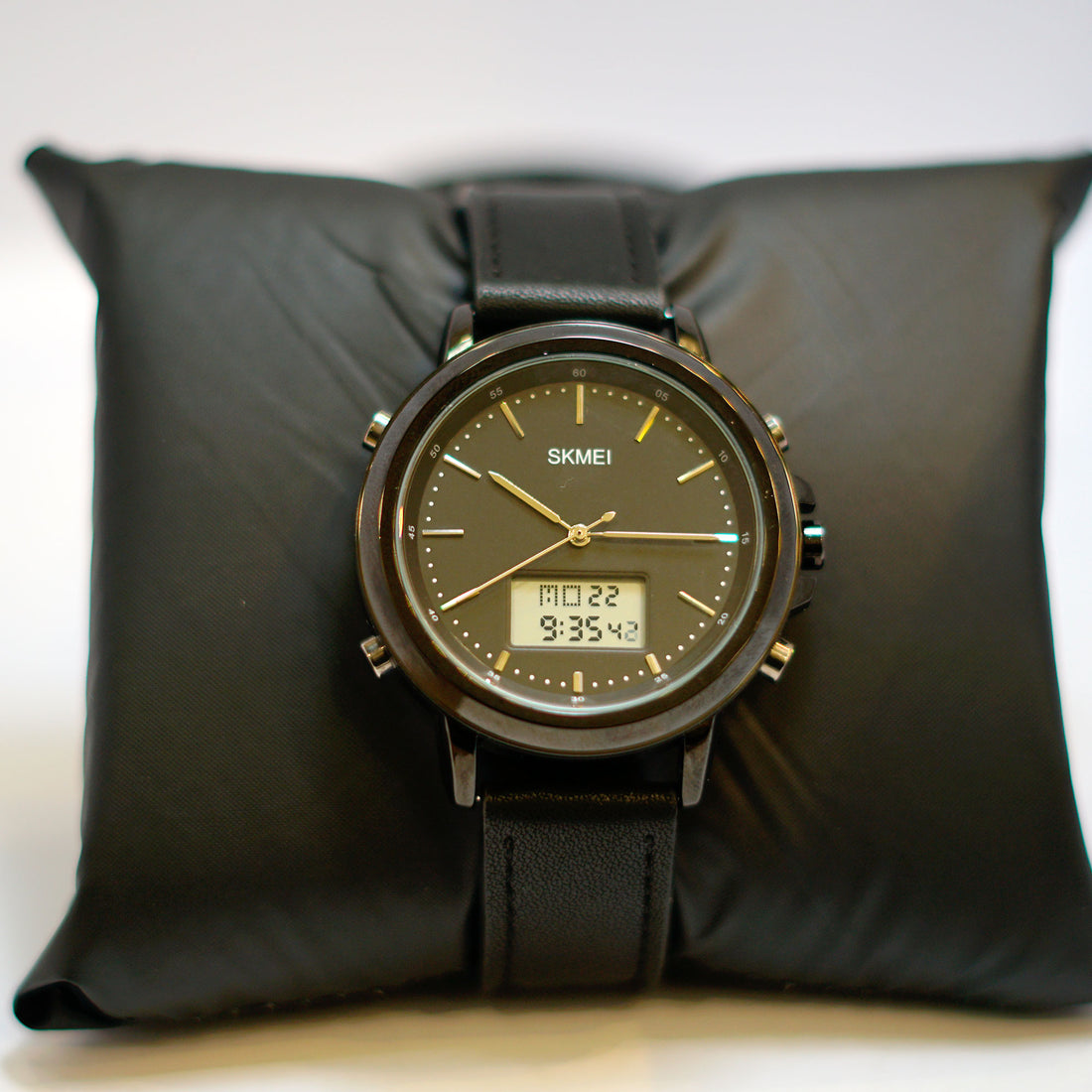 Black digital watch with a SKMEI brand